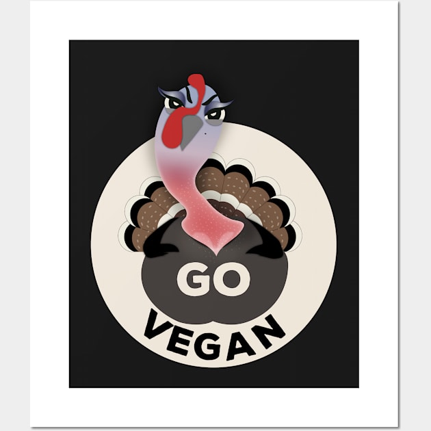 Angry Turkey Go Vegan Thanksgiving 2017 Wall Art by JustPick